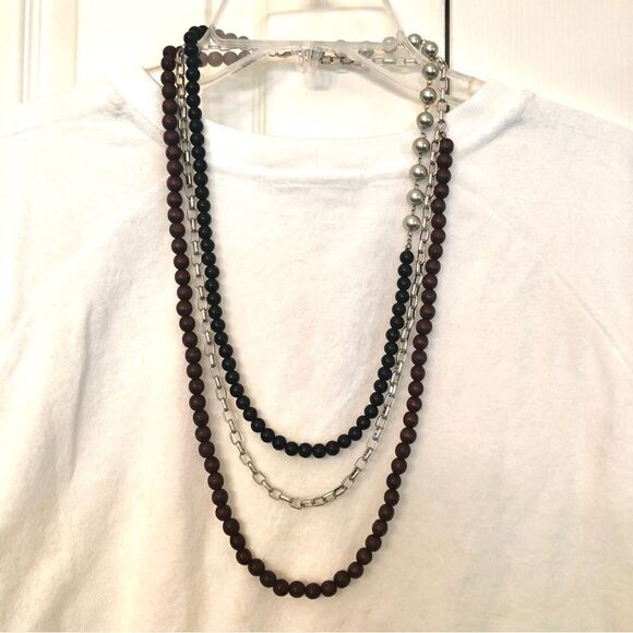 Mixed Media Layer Necklace | 32” Length - Picture 1 of 3